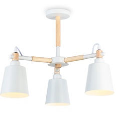 Изображение Подвесная люстра TR82204/3 WH/LW белый/светлое дерево E27/3 max 40W D560*430