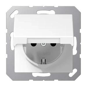 Изображение Розетка с заземлением с крышкой 16А 250В A 550 белый глянцевый A1520KLWW Jung