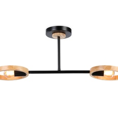 Изображение Подвесной светильник со сменной лампой TR8244/2 BK/LWD черный/светлое дерево E27/2 max 40W 590*165*220
