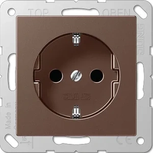 Изображение Розетка с заземлением и шторками 16А 250В A 550 мокко A1520KIMO Jung