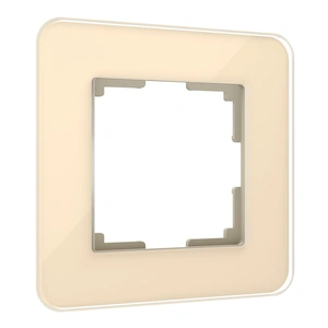 Изображение Рамка из стекла на 1 пост Elite айвори W0012443