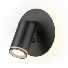Изображение Настенный светильник с выключателем FW2463 BK черный LED 4200K 7W D145*150