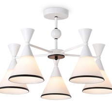 Изображение Подвесной светильник TR3165/5 WH/BK белый/черный E27/5 max 60W D580*380