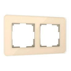 Изображение Рамка из стекла на 2 поста Elite айвори W0022443