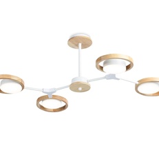 Изображение Подвесной светодиодный светильник FL51609/4 WH/LW белый/светлое дерево 3000K/4200K/6400K 28W 825*530*285 (Без ПДУ)