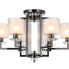 Изображение Потолочная люстра TR4422/6 DCH/CL/FR черный хром/прозрачный/белый матовый E27*6 max 40W D748*463