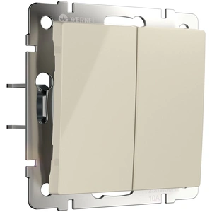 Изображение Выключатель двухклавишный с самовозвратом (слоновая кость) W1122403