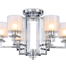 Изображение Потолочная люстра TR4418/6 CH/CL/FR хром/прозрачный/белый матовый E27*6 max 40W D748*463