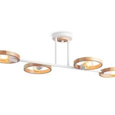 Изображение Подвесной светильник со сменной лампой TR8247/4 WH/LWD белый/светлое дерево E27/4 max 40W 840*360*220