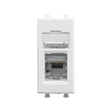 Изображение Компьютерная розетка RJ-45 модульная, кат.5е экранированная, "Avanti","Белое облако", 1 модуль