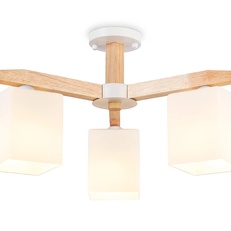 Изображение Подвесная люстра TR83115/3 WH/LW белый/светлое дерево E27/3 max 40W D580*320