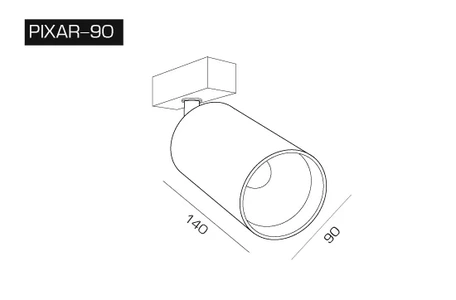 Изображение Трековый светильник Pixar.34-90/140 для магнитного шинопровода Magnetic.Track.34