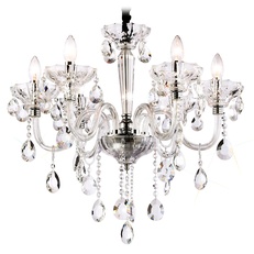 Изображение Подвесная классическая люстра с хрусталем TR4900/6 CH/CL хром/прозрачный E14/6 max 40W D663*598