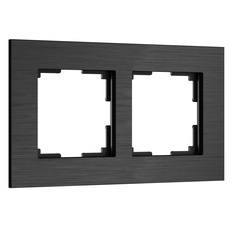 Изображение Рамка на 2 поста  AluMax (черный алюминий) W0023508