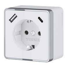 Изображение Розетка с заземлением, шторками и USB тип A+C Gallant (белый) W5071701
