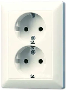 Изображение Розетка двойная с заземлением литая, слоновая кость AS5020U AS 500