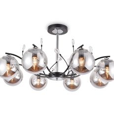 Изображение Подвесная люстра TR9077/8 BK/SM черный/дымчатый E14 max 40W D850*420