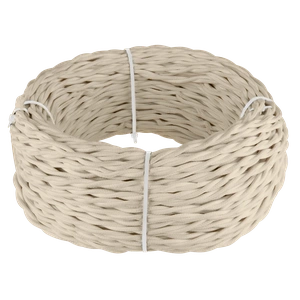 Изображение Ретро кабель витой 3х1,5 (песочный) 20 м (под заказ) Ретро кабель витой  3х1,5  (песочный) 20м