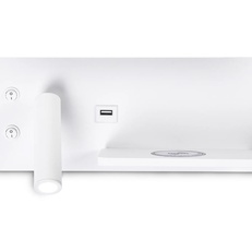 Изображение Настенный поворотный светодиодный светильник с выключателем, USB и беспроводной зарядкой FW2971 SWH белый песок LED 3000K 5W+3W 300*120*115