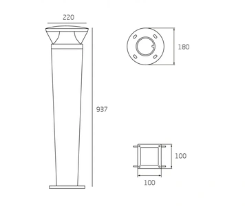Изображение Парковый светильник освещения пешеходных дорожек iON-m