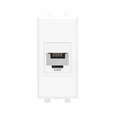 Изображение Телефонная розетка RJ-12 без шторки модульная, "Avanti", "Белое облако", 1 модуль