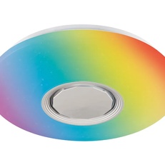 Изображение Музыкальный светодиодный светильник c подсветкой RGB FF201 WH/CH белый/хром 72W D495*85 (ПДУ ИК)