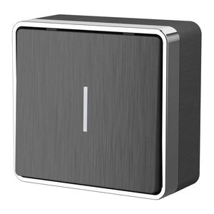 Изображение Выключатель одноклавишный с подсветкой Gallant (графит рифленый) W5010104