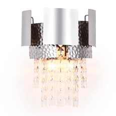 Изображение Настенный светильник с хрусталем TR5250/2 SL/CL серебро/прозрачный E14/2 max 40W 270*240*150