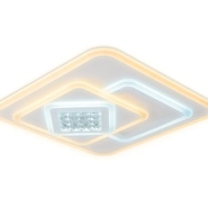 Изображение Потолочный светодиодный светильник с хрусталем FA255 WH белый 118W 500*500*80 (ПДУ РАДИО 2.4)