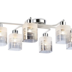 Изображение Потолочный светильник TR303207/6 WH/CH/SM/FR белый/хром/дымчатый/белый матовый E27*6 max 60W 710*400*200