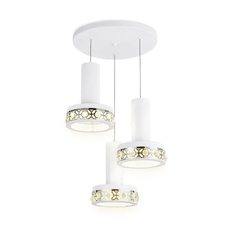 Изображение Подвесной светодиодный светильник FA9492/3 WH/CH белый/хром 54W 4200K D460*790 (без ПДУ)