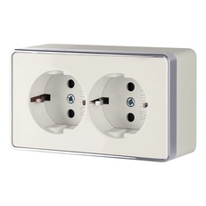 Изображение Розетка двойная с заземлением Gallant (слоновая кость) W5072103
