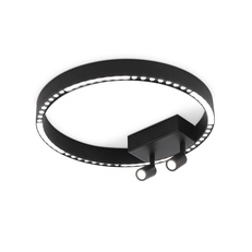 Изображение Потолочный светодиодный светильник FL5806/1+2 BK черный 25W 3000K/4200K/6400K D400*95 (без ПДУ)