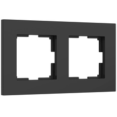 Изображение Рамка на 2 поста Slab (черный матовый) W0022908