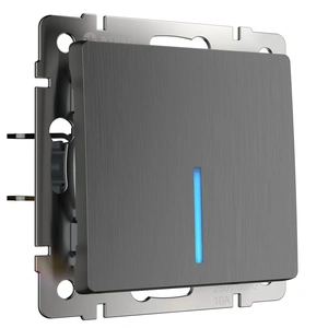 Изображение Выключатель одноклавишный с подсветкой (графит рифленый) W1110104