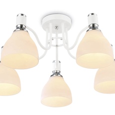 Изображение Потолочный светильник TR303305/5 WH/CH/FR белый/хром/белый матовый E27*5 max 60W D600*270