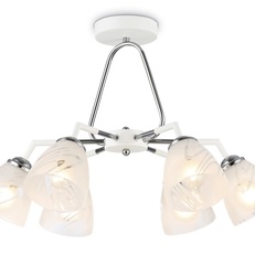 Изображение Подвесной светильник TR303292/6 WH/CH/FR белый/хром/белый матовый E27*6 max 60W D590*380