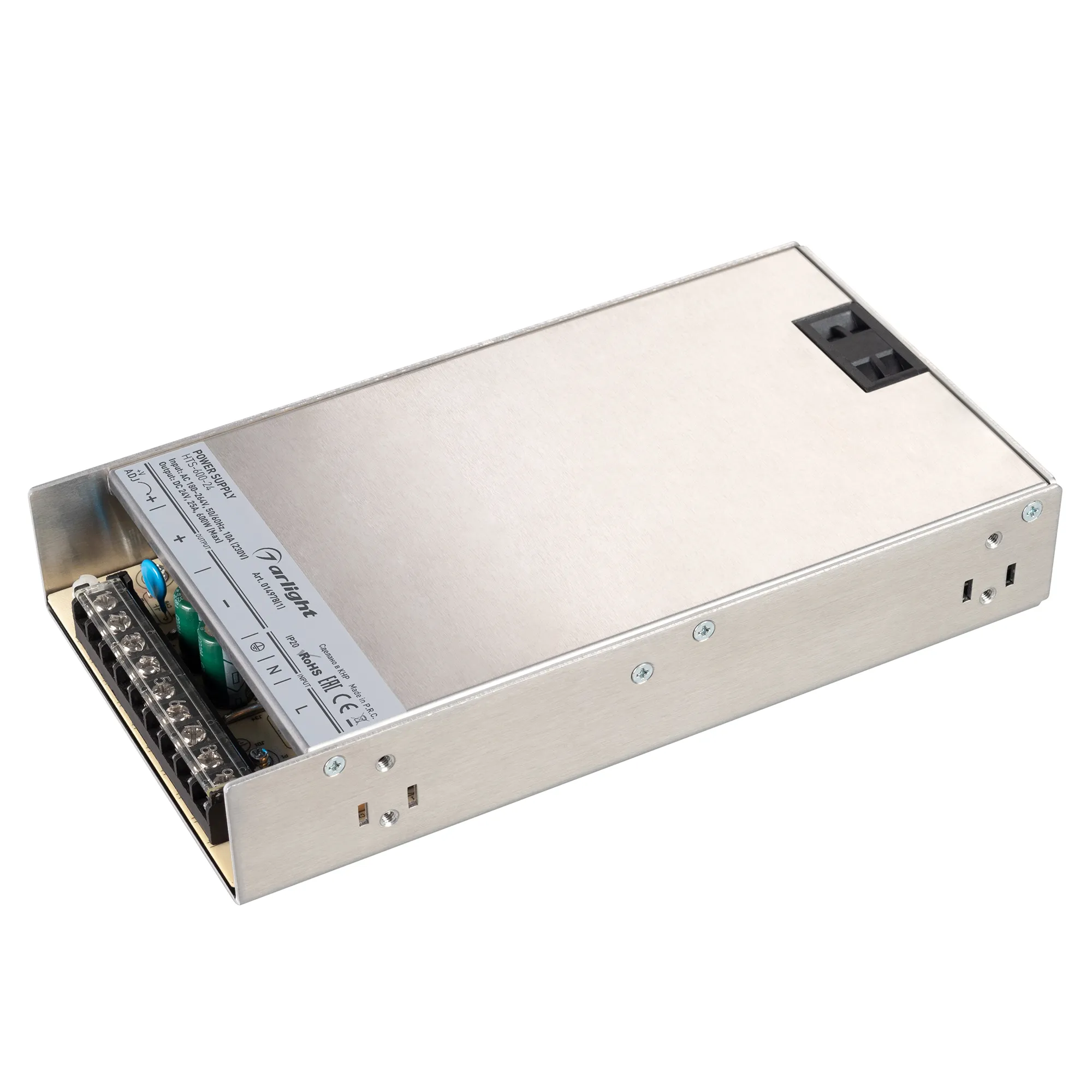 Блок питания HTS-600-24 (24V, 25A, 600W) (Arlight, IP20 Сетка, 3 года) - Изображение