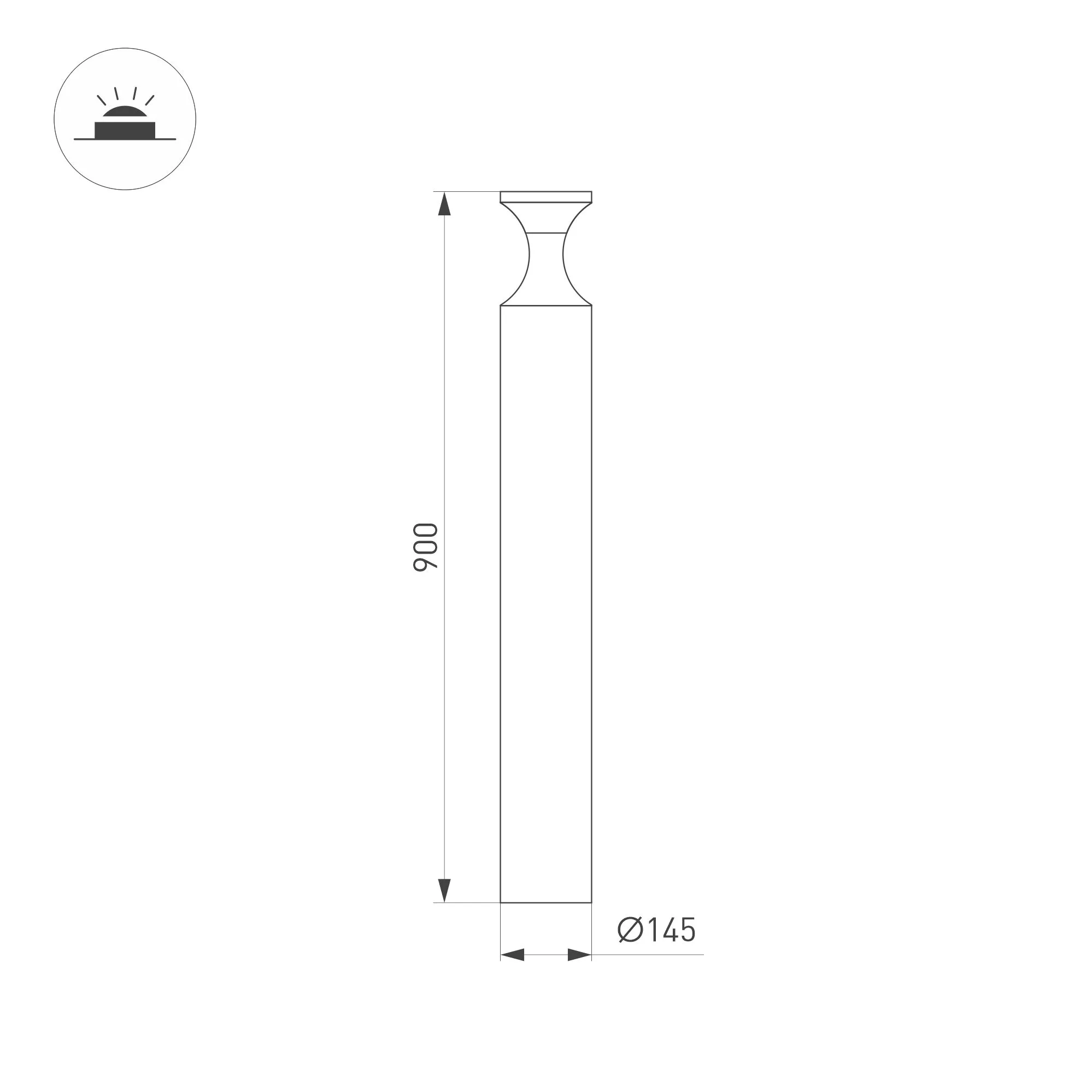 Светильник LGD-LONDARI-BOLL-H900-12W Warm3000 (BK, 125 deg, 230V) (Arlight, IP65 Металл, 3 года) - Изображение