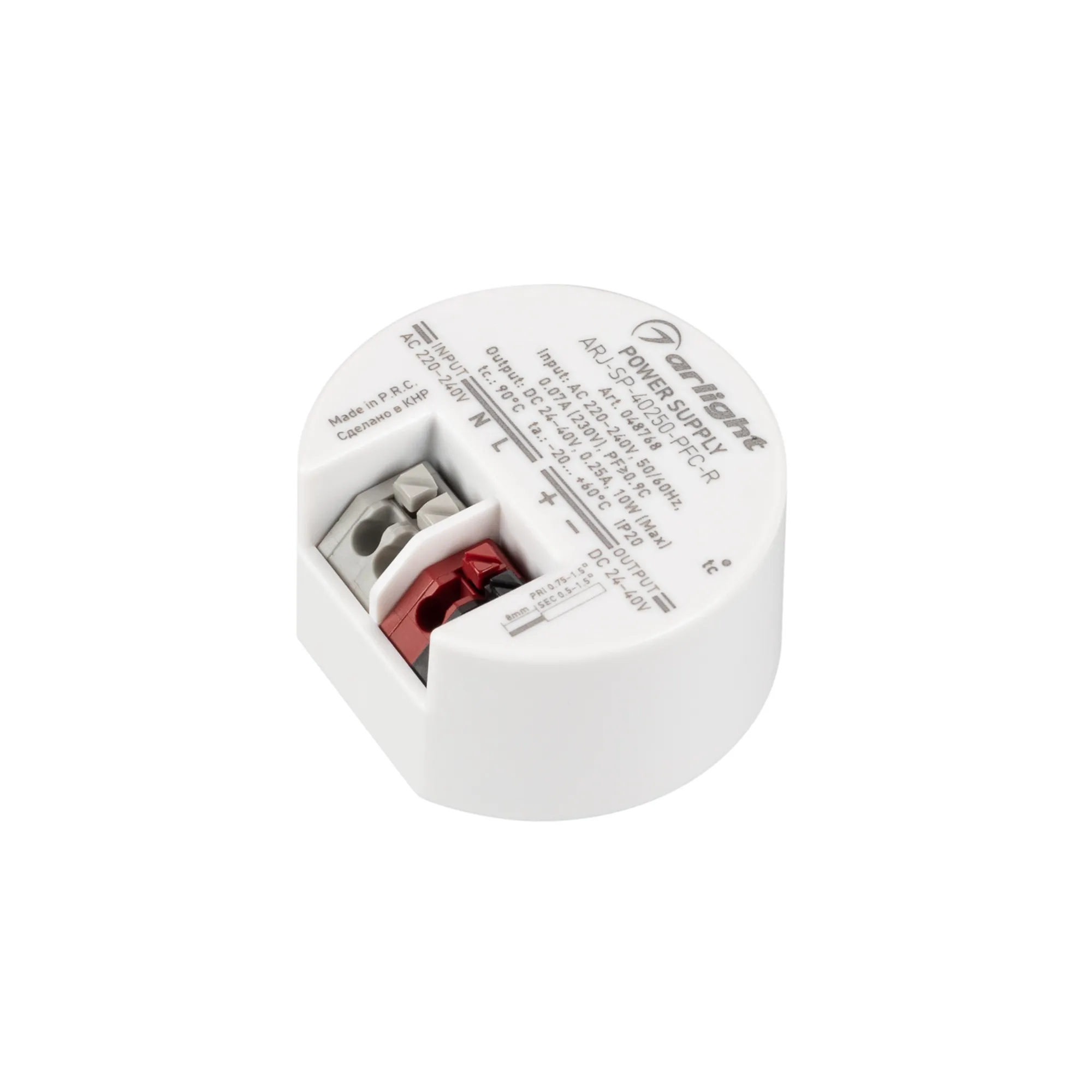 Блок питания ARJ-SP-40250-PFC-R (10W, 24-40V, 250mA) (Arlight, IP20 Пластик, 5 лет) - Изображение