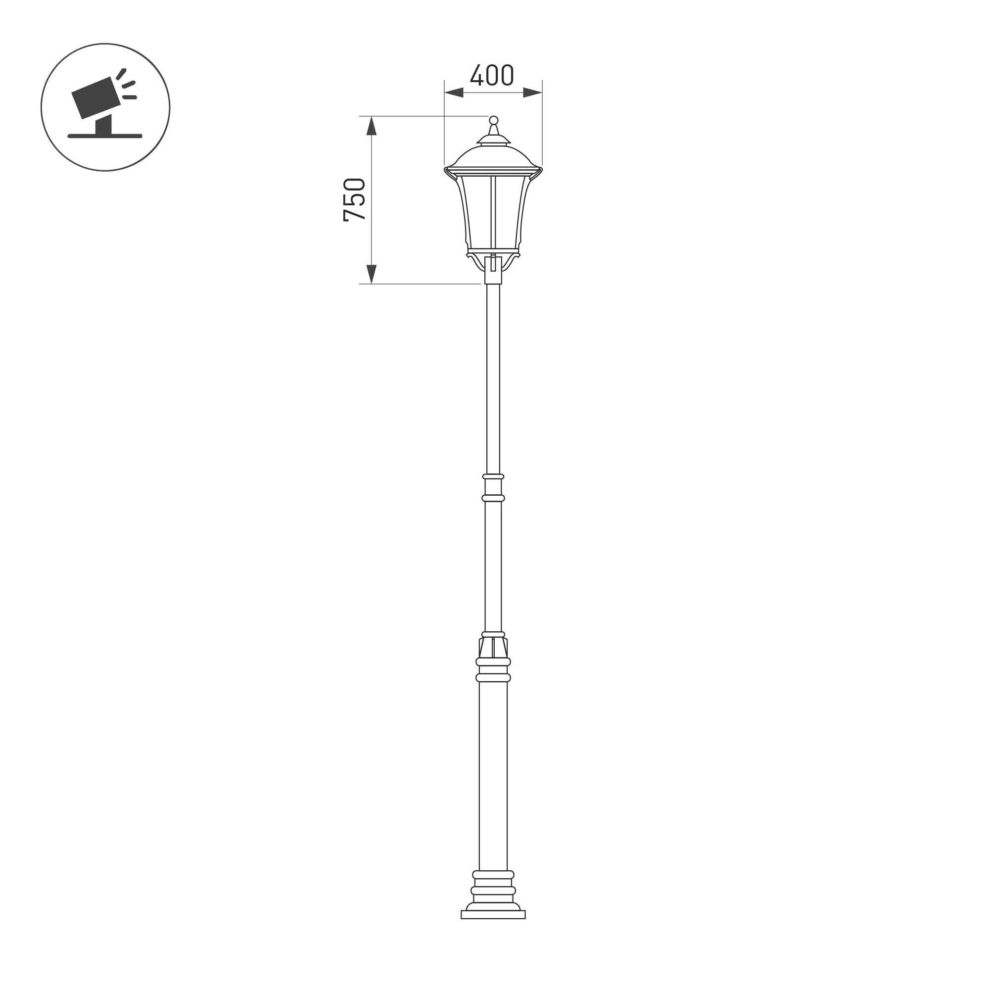 Светильник OXOR-GRADUA-C-400x750-35W Day4000 (BK, 120 deg, 230V) IP65 (Arlight, -) - Изображение