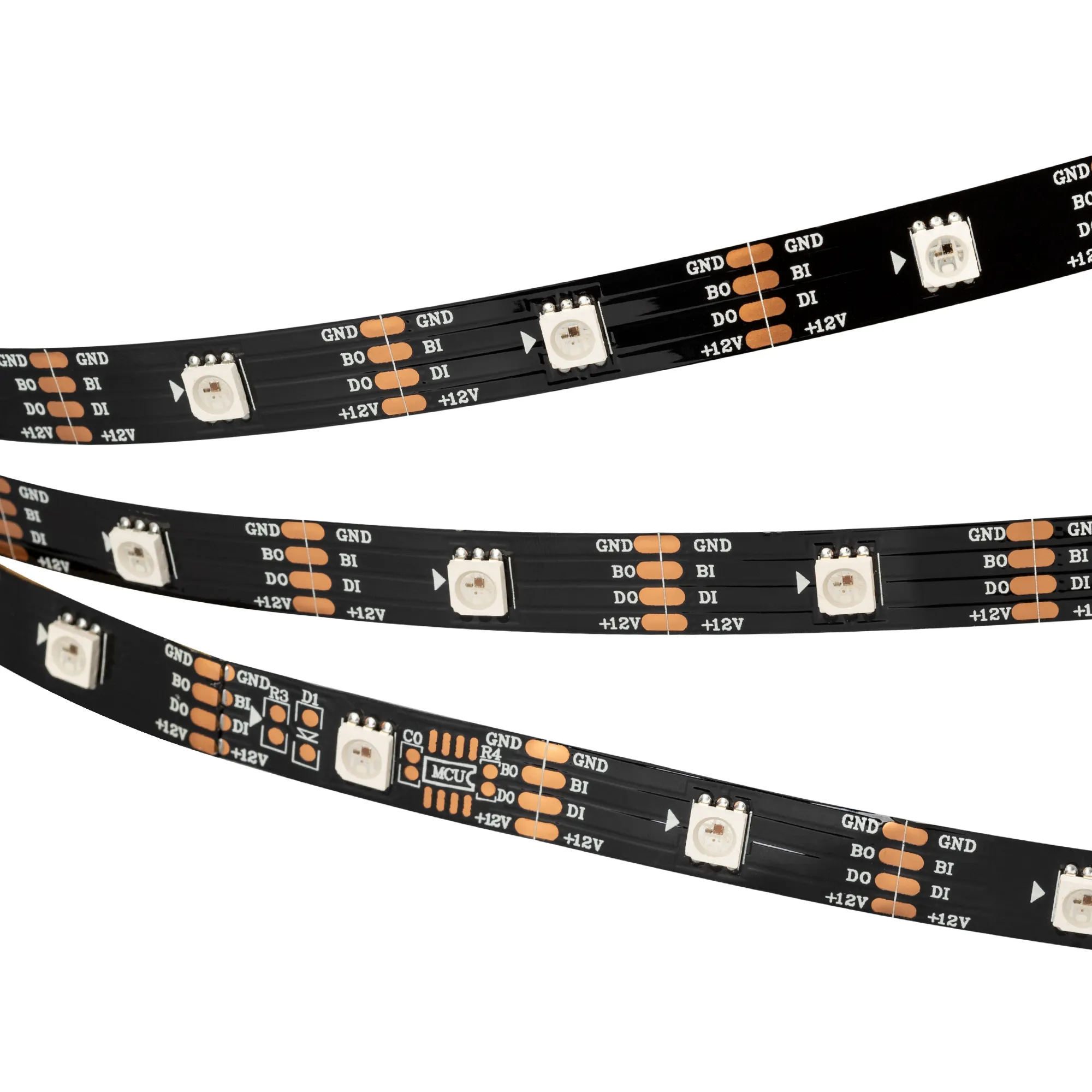 Лента светодиодная SPI-5000-RAM-5060-30 12V Cx1 RGB-Auto (Black 10mm, 4.8W/m, IP20) (Arlight, Открытый, IP20)