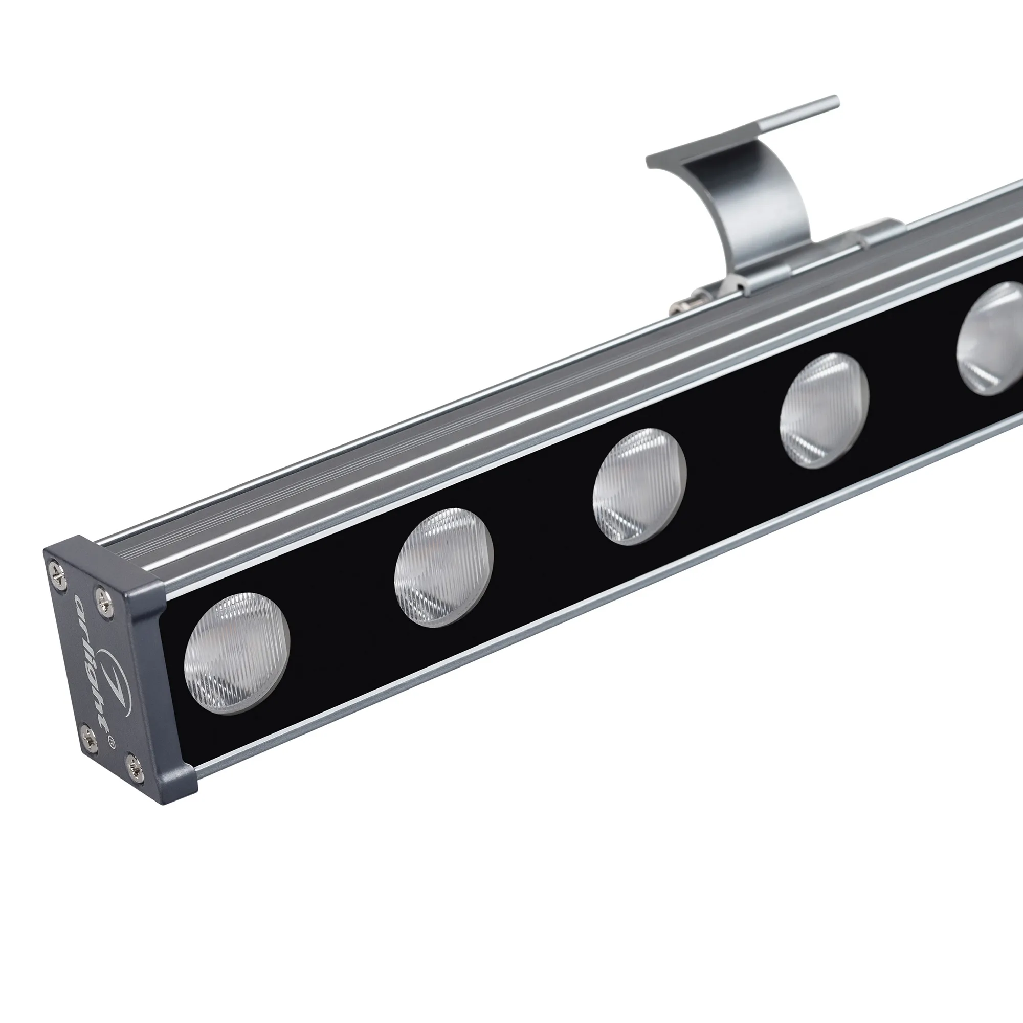 Линейный прожектор AR-LINE-760-18W Warm3000 (GR, 15x60 deg, 230V) (Arlight, IP65 Металл, 3 года) - Изображение