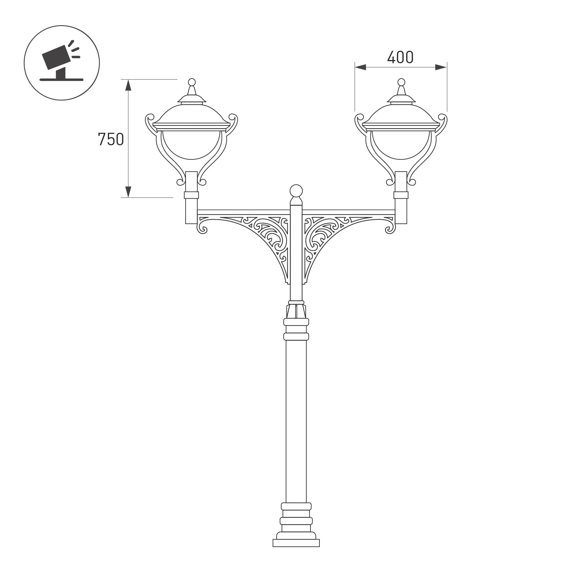Светильник OXOR-AMPIL-C-400x750-50W Day4000 (BK, 120 deg, 230V) IP65 (Arlight, -) - Изображение