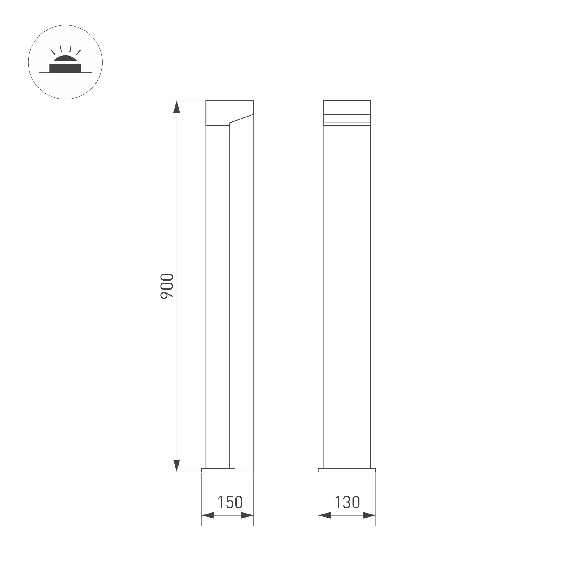 Светильник LGD-JASMUS-BOLL-H900-12W Warm3000 (BK, 93 deg, 230V) (Arlight, IP65 Металл, 3 года) - Изображение