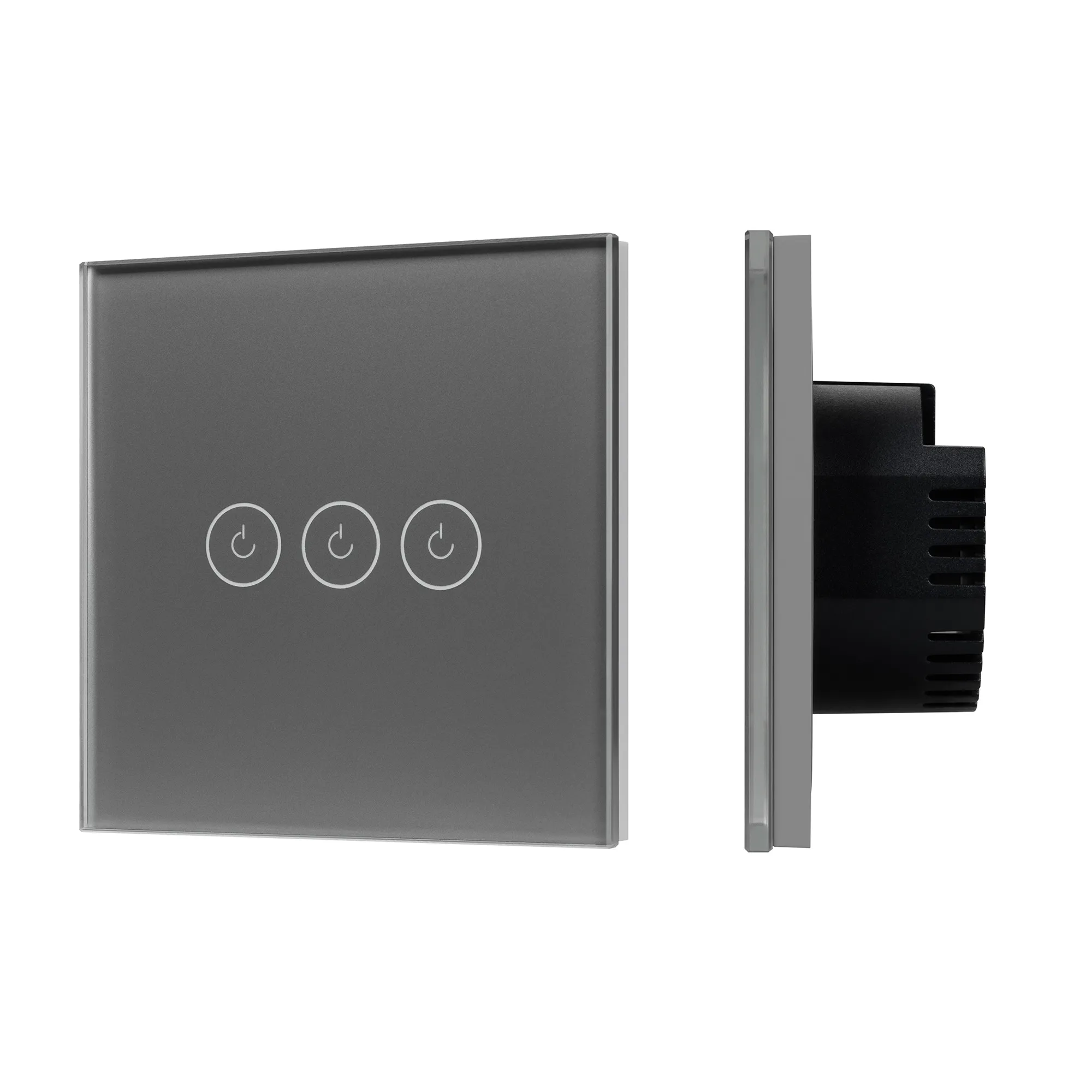 Выключатель сенсорный SWT-OMALI-S03-ZB-GR (250V, 10A, Zigbee) (Arlight, Стекло) - Изображение
