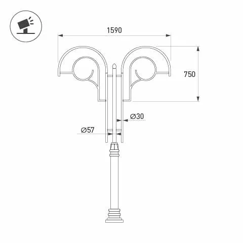 Кронштейн OXOR-SB2-2 BLACK  (Arlight, Сталь) - Изображение