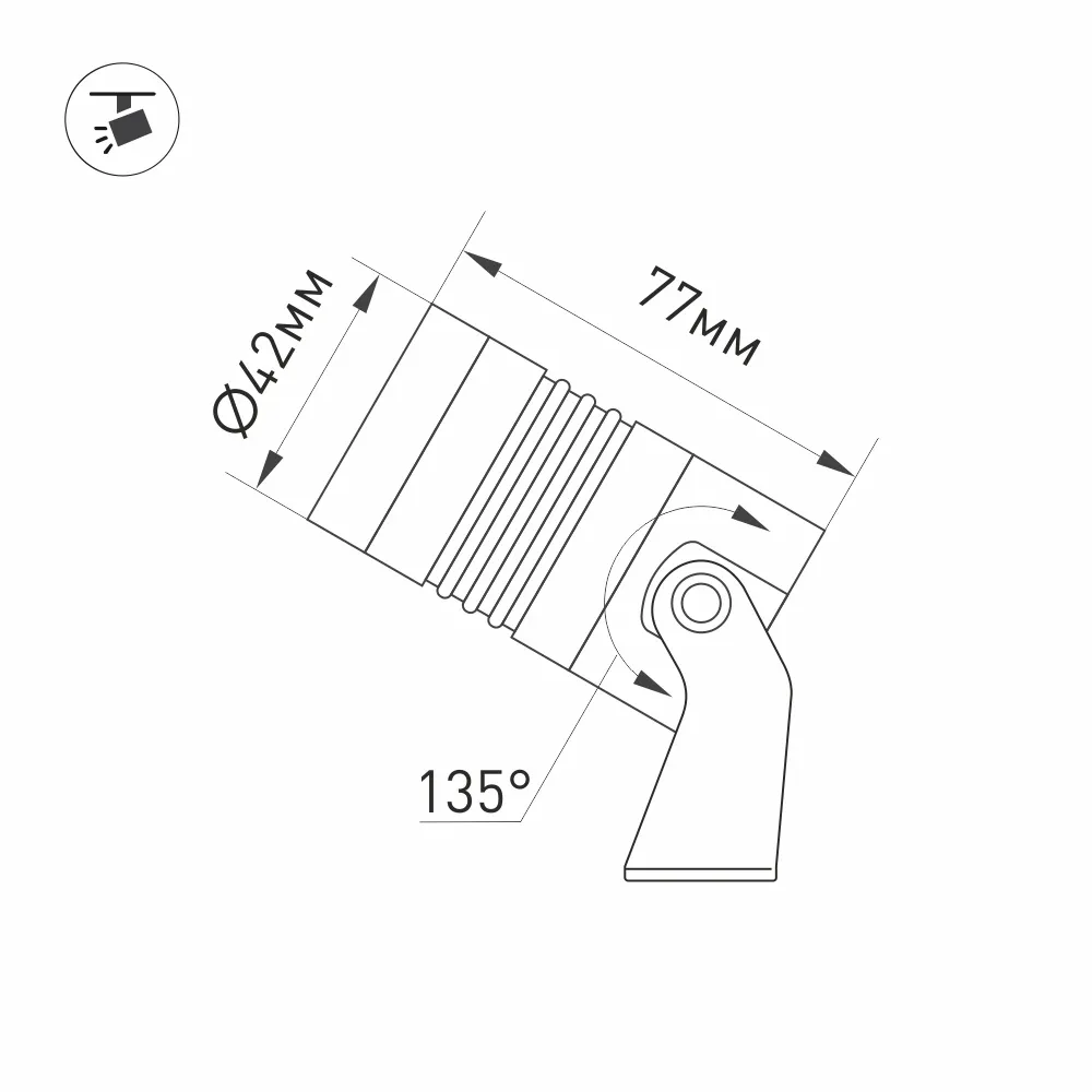 Светильник ALT-RAY-R42-5W Day4000 (RS, 25 deg, 230V) (Arlight, IP67 Металл, 3 года) - Изображение
