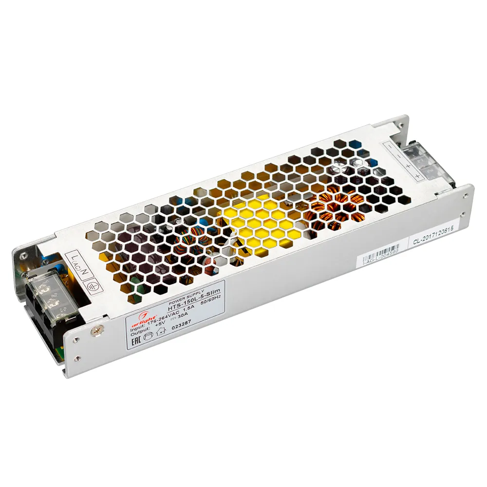 Блок питания HTS-150L-5-Slim (5V, 30A, 150W) (Arlight, IP20 Сетка, 3 года) - Изображение