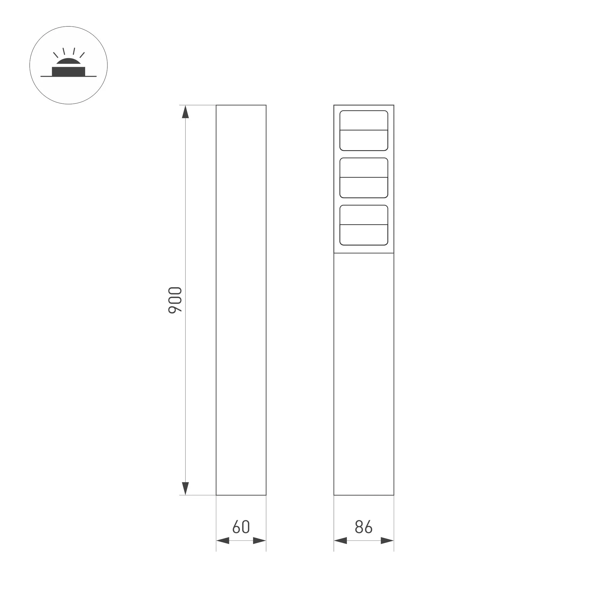 Светильник LGD-TILLIS-BOLL-H900-12W Warm3000 (GR, 92 deg, 230V) (Arlight, IP65 Металл, 3 года) - Изображение